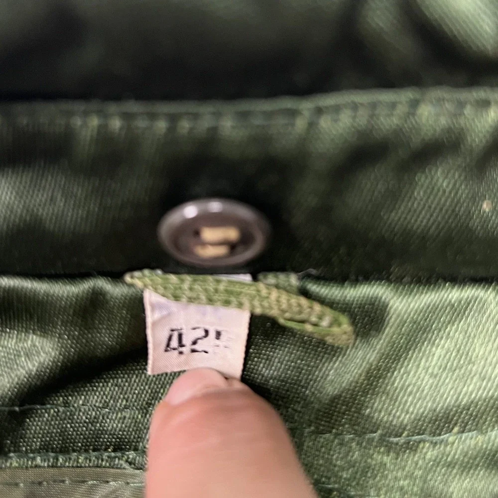 70s/80s Satin Utility Jacket Mens L Green Vintage Zip Up Bomber Side Vents